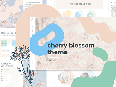 cherry blossom presentation theme | available on etsy cherry blossom creative deck design flowers pastel powerpoint presentation slides spring template