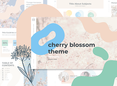 cherry blossom presentation theme | available on etsy cherry blossom creative deck design flowers pastel powerpoint presentation slides spring template
