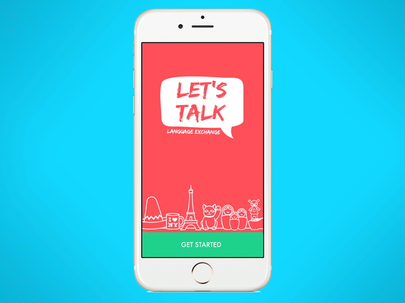 Let's Talk App after effects animation app gif language mobile onboarding photoshop social media