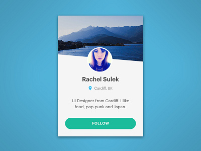 Daily UI #006 daily ui design flat design follow illustration profile ui user profile