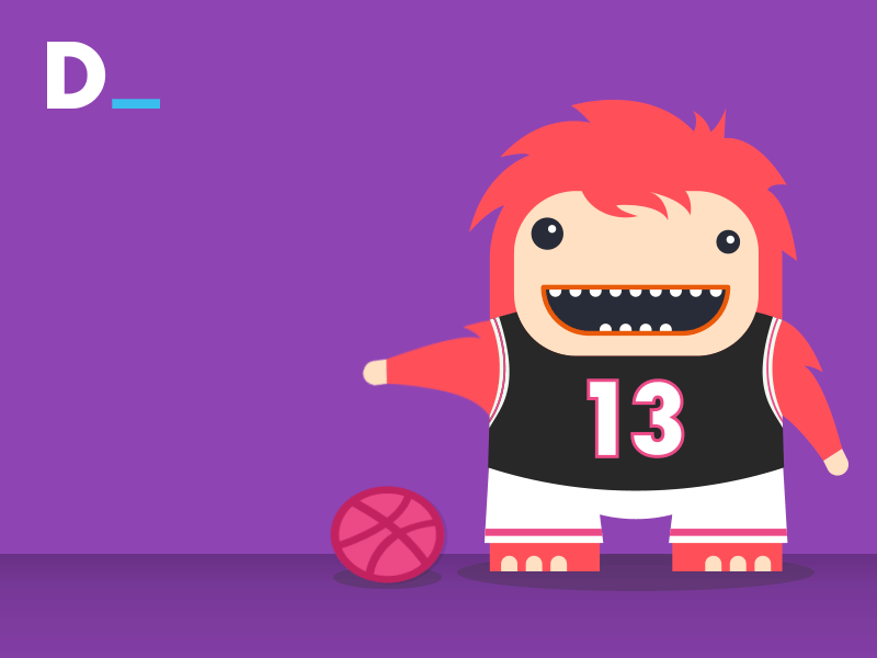 Fuzzy Fiona after effects animation basket ball character colour digital profile gif illustration monster