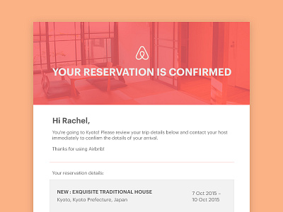 Daily UI #017 airbnb brand colours daily ui design email email receipt flat design illustration ui