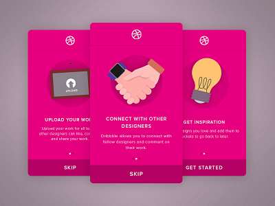 Daily UI #023 daily ui design dribbble flat design icons illustration onboarding pink ui