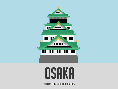 Osaka Castle WIP castle colour illustration japan osaka travel typography wip