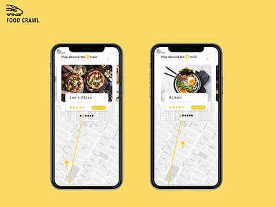 NYC Food Crawl adobe xd app design ui ux