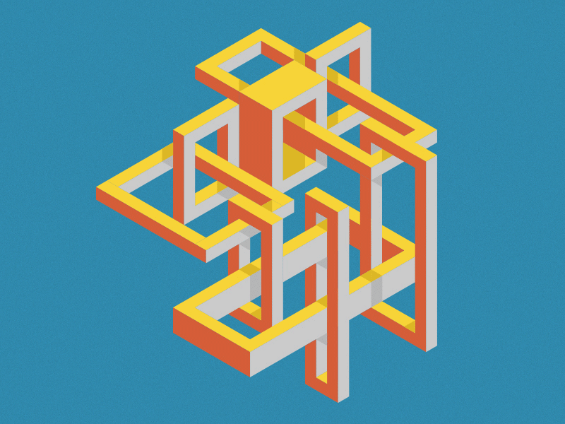 Isometric Experiments illustrator isometric maze rectangles