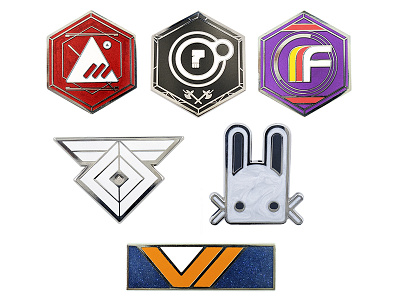 Destiny Faction Pin Sets destiny enamel faction icon pins quest ui vector video game