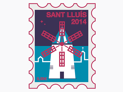 Stamp #3 2014 illustration menorca sello stamp vector