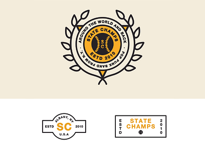 State Champs badge band logo logotype music old school usa vector