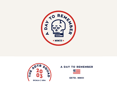 ADTR badge band line logo logotype music rock skull usa vector