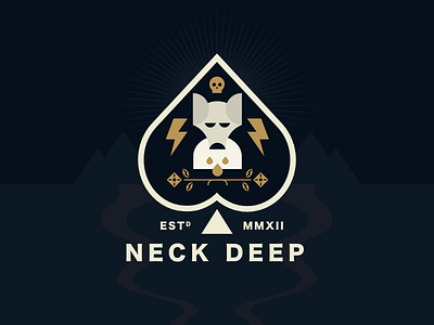 Neck Deep band dog illustration music rock thunderbold vector wolf