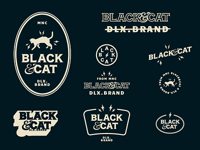 Black&Cat brand black brand branding cat logo logotype old school retro