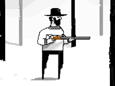 the gun man character gunman pixelart
