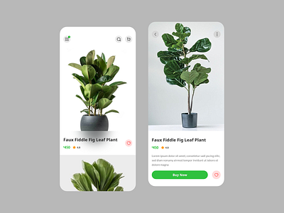 Plant Mobile UI Concept app art branding design illustration logo typography ui ux vector