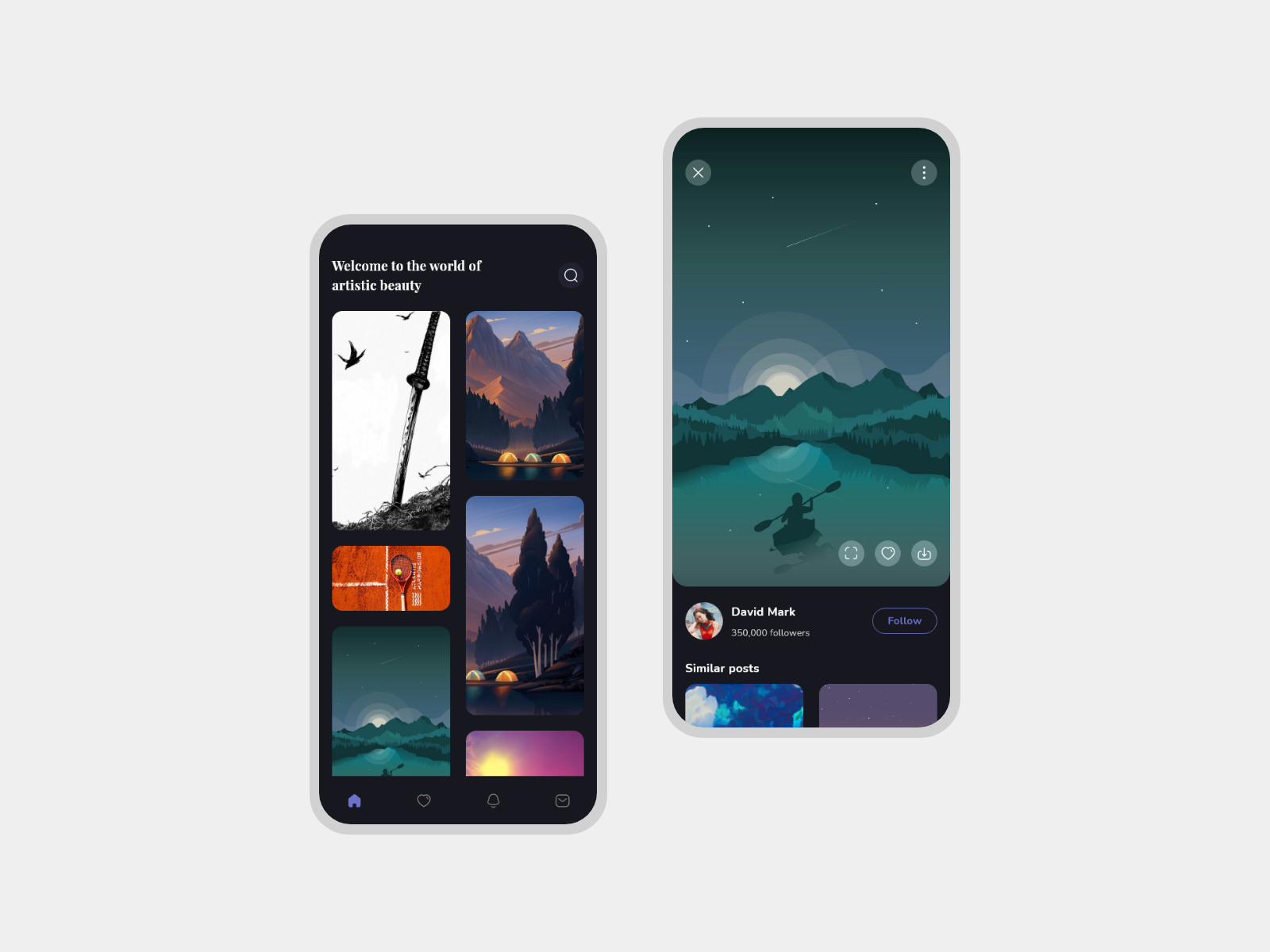 Wallpaper mobile UI concept by Olanrewaju Olaniyi on Dribbble