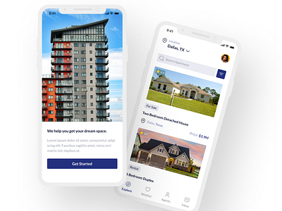 Real Estate Mobile UI app design typography ui ux