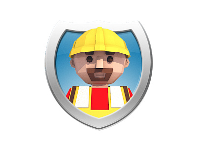 Low Poly Construction Worker Icon 3d badge c4d character cinema4d construction worker icon low poly person