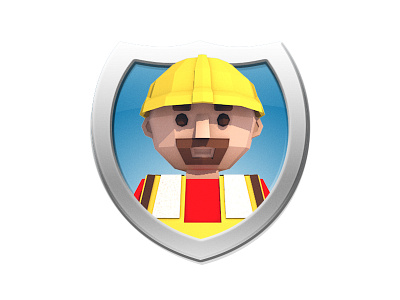 Low Poly Construction Worker Icon