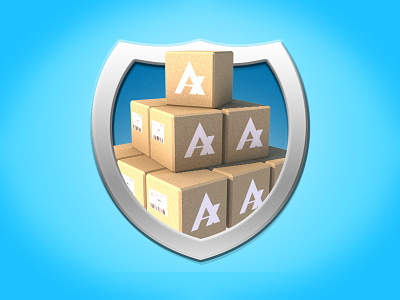 Iconography Shields Boxes 3d badge c4d cinema4d icon low poly
