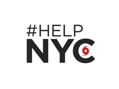 #HelpNYC White donate gotham helpnyc hurricane logo new york new york city nyc relief sandy typography