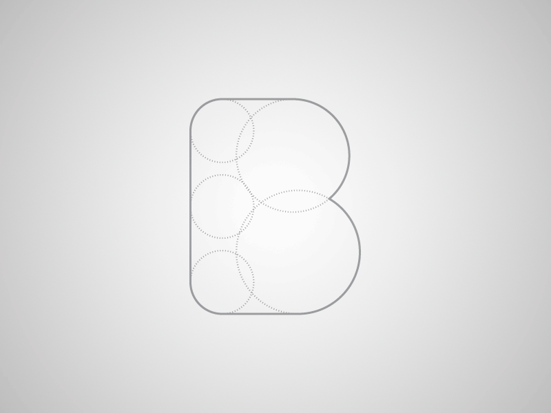 B Mark b black blue circles minimalistic sea solid typography