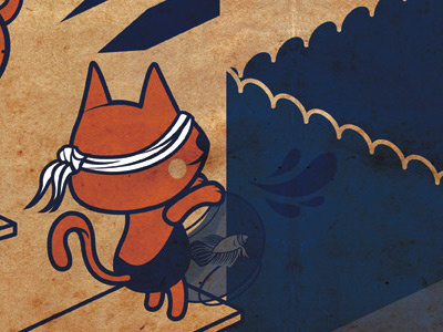 Cat Vector - for magazine blindfold cat fishbowl jump vector
