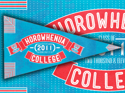 Horowhenua College 2011 Leavers Pennet thing.. banner design flag nz retro