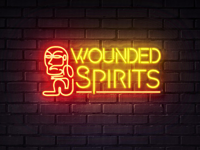 Wounded Spirits Bar Neon Sign graphic design