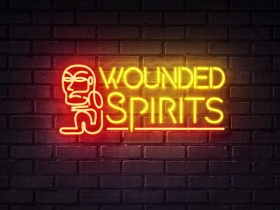 Wounded Spirits Bar Neon Sign graphic design
