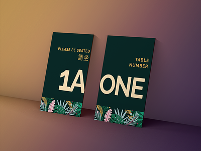 Bilingual Wedding Table Numbers graphic design