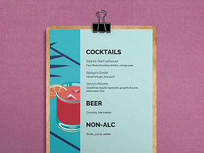 Wedding Bar Menu