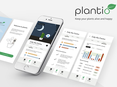 Plantio, Plant Health Tracker analytics app mobile app motion design ui ux
