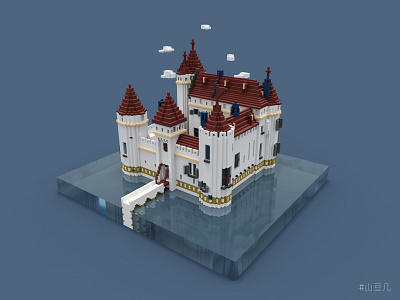 castle castle design house illustration isometric magicavoxel voxelart voxels