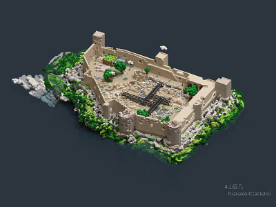 Ancient castle - Kızkalesi ancient ancient building castle design house illustration isometric magicavoxel voxelart voxels