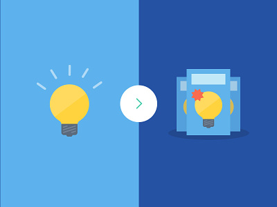 Starting a Business flat idea illustration lightbulb