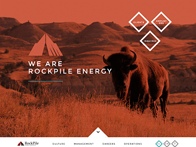 RockPile Energy clean corporate flat ui web design