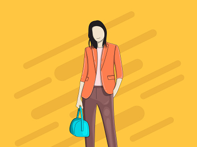 Stylish woman with purse standing and giving pose abstract art branding creative creative illustration design graphic design graphic illustration illustration