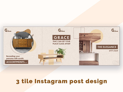 3 tile abstract Instagram post design by Viken Soni on Dribbble