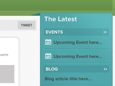 Custom Newsfeed calendar color pallete events links module newsfeed website widget