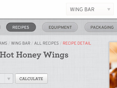 iPad Custom Navigation - Recipe App custom emboss ipad navigation recipe