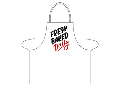 Fresh Baked Daily aprons product design typography