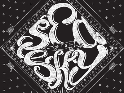 Sea To Sky Bandana bandanas hand drawn typography