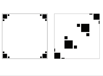 Gestalt Compositions using Black Squares art black black and white comfort communication design design gestalt negative space order whitespace