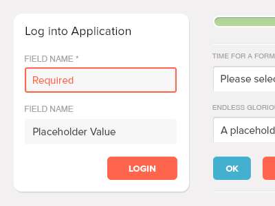 Style Tile: UI Elements buttons form login progress styles ui web