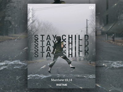 RiseTime 09 - Stay Child collage cover art design fight god motivation poster poster art reborn