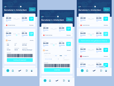 Travel App UI - Booking Workflow app application booking booking app clean design flight flight ticket light minimal mobile simple ticket transport travel typography ui uidesign ux workflow