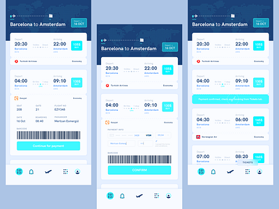 Travel App UI - Booking Workflow