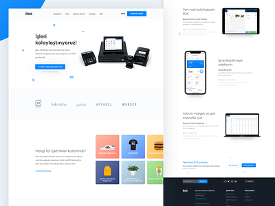 ikas Landing Page app branding checkout clean design finance flat hero homepage ikas landing landing page minimal pos shopping simple square ui ux web