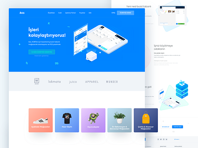 ikas Concept Landing app clean design flat hero icon illustration isometric landing landing page landing page illustration minimal pos simple ui ux vector web website white