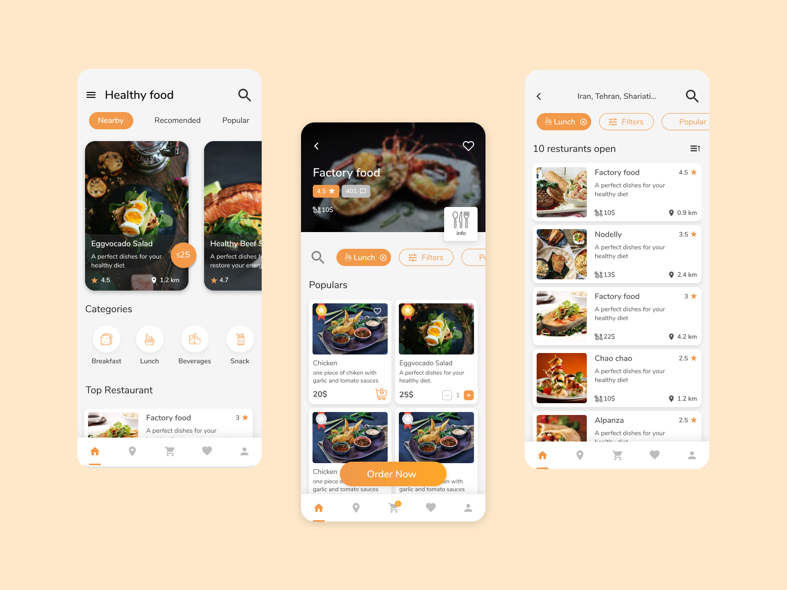 Food mobile app 🍔 by Shima Ghasemi on Dribbble